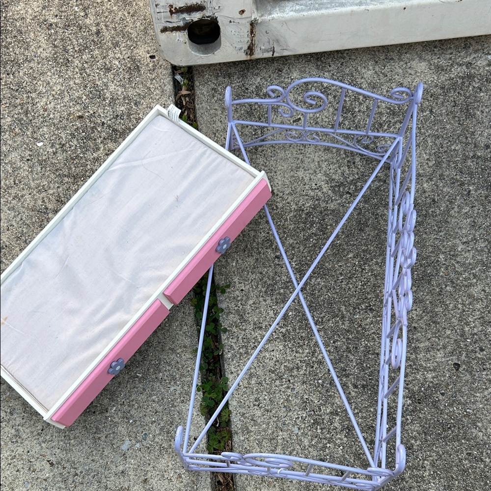 Pink and Purple Metal Storage Basket